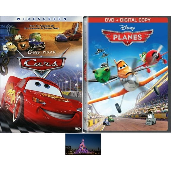 Disney Pixar Double Feature CARS & PLANES 2 DVD Set Bundled with Bonus Art Card