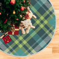 thumbnail image 5 of FMSHPON Green Plaid Pattern Xmas Christmas Tree Skirt Stand Mat for Holiday Party Decoration Indoor Outdoor 48 inches, 5 of 6