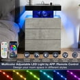 thumbnail image 6 of Hommpa Nightstand Set of 2 Wireless Charging Station USB Port Type C Outlets Modern Bedside Table 3 Drawer Smart LED Nightstand Tall Night Table Gray High Gloss End Side Table for LivingRoom Bedroom, 6 of 8