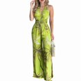 thumbnail image 2 of Women Sleeveless Jumpsuits Summer V Neck Modest Wrap Jumpsuits Green XXL, 2 of 5