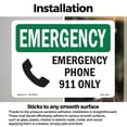 thumbnail image 3 of Phone 911 Only OSHA Emergency Vinyl Decal Label 10 Inch x 7 Inch - 5 Pack, 3 of 6