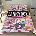 thumbnail image 1 of A-Lankybox Conjunto de sábanas temático, trío de piezas, cómodo y amigable con la piel, diseño único, regalo de decoración para el hogar para familiares, amigos y fans,135X200cm, 1 of 6