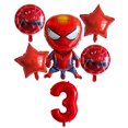 thumbnail image 1 of COD 6pcs 32 pulgadas rojo azul número 18 pulgadas cinco puntas estrella spiderman combo conjunto de decoración de cumpleaños globo, 1 of 4