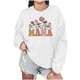 thumbnail image 1 of Penkiiy Mujeres de manga larga Mama Sudaderas de cuello redondo Suéter de cuello suelto blusa ligera Tops S Blanco, 1 of 7