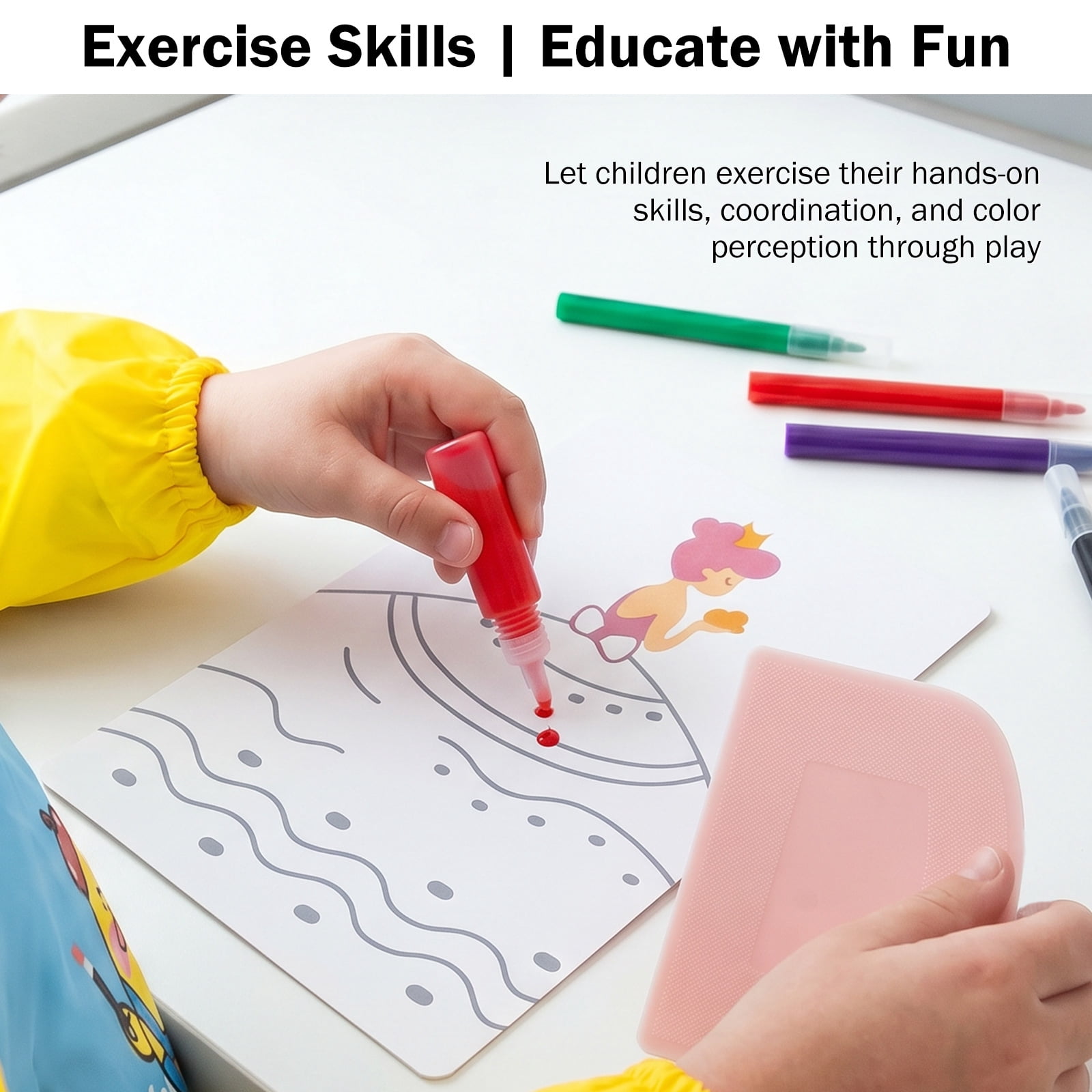 DIY Scratches Art for Party Activities Creative Postcard Design Scratch Painting Kit Novelty Squeegee Art Kit With Multi Color Paints for Adults Kids