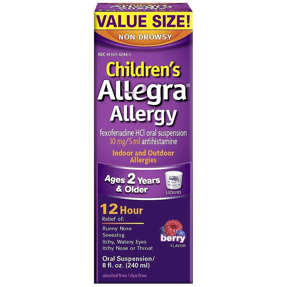 Allegra Children's Allergy 12 Hour NonDrowsy Oral Suspension, Berry