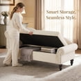 thumbnail image 5 of Modern Velvet Chaise Lounge with Storage, Upholstered Lounge Sofa Chair with Armrest Lumbar Pillow and Nailhead Trim, for Living Room Bedroom Apartment, 5 of 14