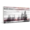 thumbnail image 2 of "Red Behind the Trees" Painting Print on White Wood, 2 of 5