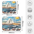 thumbnail image 2 of Ryvnso Bohemia Sailboat Dish Drying Mat for Kitchen Countertop 18x24 Large Dish Pad Drainer Rack Dish Sink Mats, 2 of 7