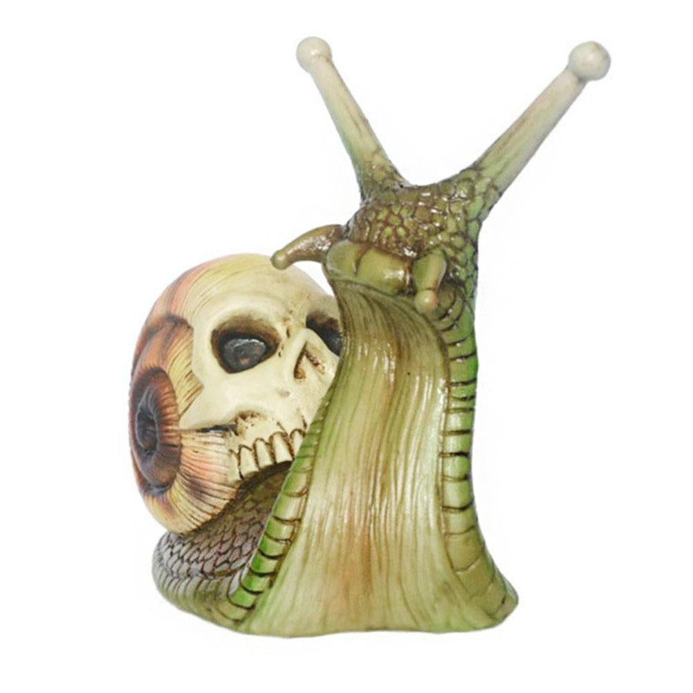 Halloween Skeleton and Snail Resin Crafts Snail Skeleton Sculpture Animal  Ornaments for Garden Courtyard Potted Plants 