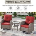 thumbnail image 6 of Opohoro 8 Pieces Outdoor Conversation Set with 43" Metal Fire Pit Table, Gray Rattan Sofa Set with 4 Chairs and End Tables, Red for Patio Backyard, 6 of 17