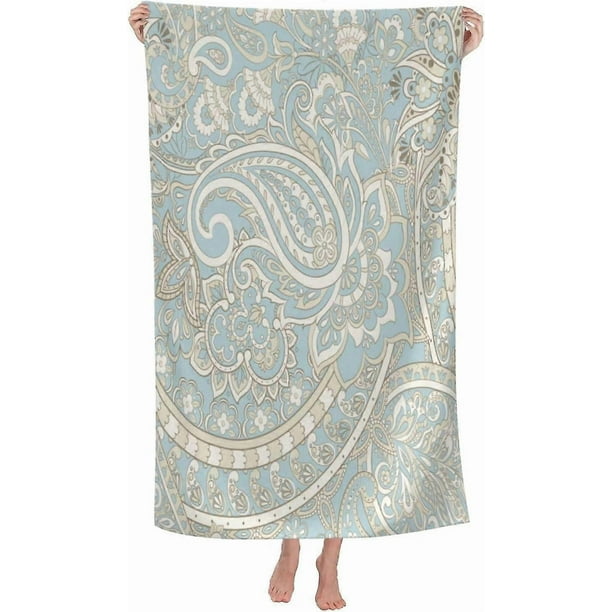 Paisley Large Beach Towel - Plush Thick Cotton Pool Towel, Adult Beach Towels-Paisley 3- DSB3350