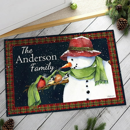 Personalized Christmas Snowman Doormat True Friendship Snowman