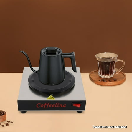 DENEST 80W Stainless Steel Commercial Coffee Carafe Warmer, Single Burner ,Easy to Use