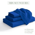 thumbnail image 2 of Microfiber Three Line Embroide Softest Piece Bed Sheet Set Wrinkle and Fade Queen, 2 of 7