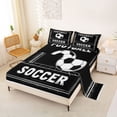 thumbnail image 2 of Castle Fairy Soccer Print King Sheets 4pcs, Sport Theme Bedding, Black White,1 Fitted Sheet, 1 Flat Sheet and 2 Pillowcases, 2 of 6