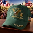 thumbnail image 2 of U.S.A. 250th Anniversary Commemorative Hat, Embroidered Adjustable 250 Anniversary USA Hat, Patriotic Bald Eagle Baseball Cap (4pcs, Green), 2 of 6