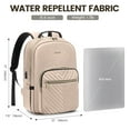 thumbnail image 6 of Lovevook Laptop Backpack for Women, 15.6" Quilted Travel Backpack with Anti-Thief Pocket, Teacher Backpack Book Bag Nurse Bag Purse with USB-Antique White, 6 of 8