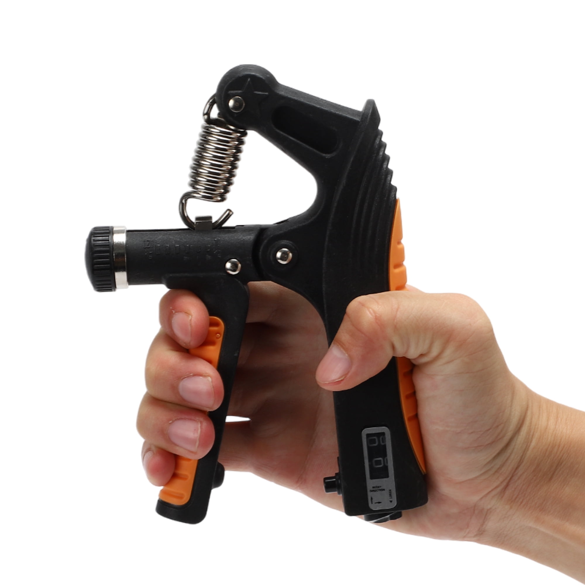 Unique Bargains R Shape Hand Grip Strengthener Adjustable Strength for Fitness Orange