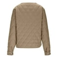 thumbnail image 6 of Nfurl Lightweight Puffer Jacket Womens Trendy Button Down Open Front Cropped Quilted Puffer Jackets Fitted Women's Winter Coats Khaki XXL, 6 of 9