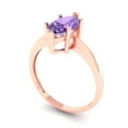 thumbnail image 2 of 1.5 ctw Solitaire Anniversary Ring for Women | Marquise Cut Simulated Alexandrite | Hyperallergenic Solid 14K Rose Gold, 2 of 5