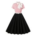 thumbnail image 2 of Xqxayjr Women 1950s Vintage Floral Cocktail Swing Dress 50s Short Sleeve Audrey Hepburn Rockabilly Prom Dress A Line Tea Party Dress, 2 of 7