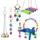thumbnail image 3 of Juguete de Accesorios de pájaros divertidos Juguetes de entrenamiento Adornos multicolores Suministros para mascotas Resistente Viento chime 6 piezas Yinane Juguetes de aves, 3 of 8