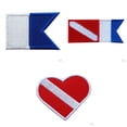 thumbnail image 1 of LOVIVER 3 Paires Drapeau de Plongée Brodé Lettres à Repasser, 1 of 8