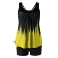 thumbnail image 5 of Fartey 2 Piece Tankini Swimsuit for Women Conservative Swimwear Color Block Scoop Neck Tank Tops with Boyshorts Two Piece Swimsuit Sets 2025 Yellow S-2XL, 5 of 6