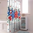 thumbnail image 4 of 4th of July Shower Curtain Patriotic Star American Flag Shower Curtains for Bathroom Decor Independence Day Eucalyptus Leaves Memorial Bath Curtains Sets with Hooks Waterproof Extra Long 72"x84", 4 of 5