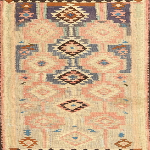 Ahgly Company Indoor Square Contemporary Brown Southwestern Area Rugs, 8' Square