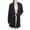 Black, variant on YEMAK Women's Long Sleeve Two Pocket Draped Open Front Sweater Cardigan Jacket HK8189-GRY-M/L