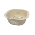 thumbnail image 2 of UNLLLL Square Plastic Colander Basket with Strainer Holes, Kitchen Sink Washing Drainage Bowl, for Countertop Storage Serving Rice Vegetables and Fruit (Yellow), 2 of 7
