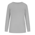 thumbnail image 3 of LYXSSBYX Womens 2 Piece Outfit for Fall Women's Drop Shoulder Sleeves Solid Loose Sweater Long Sleeve Round Neck Tops/Shirt Set, 3 of 7