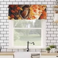 thumbnail image 4 of Fall Orange Valances for Windows Red Maple Leaves Animal Owl Rod Pocket Curtain Valance Window Treatment Short Curtains for Kitchen Living Room, 54"x18", 4 of 5
