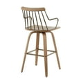 thumbnail image 3 of Preston Farmhouse Counter Stool In White Washed Wood And Antique Copper Metal, 3 of 7