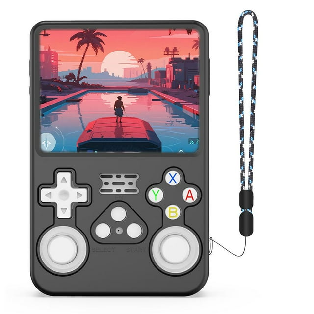 ANBERNIC Flip Portable Gaming Console TPU Protective Case, Soft Silicone Shockproof Cover with Lanyard, Dustproof Storage Shell for Handheld Systems