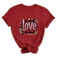 thumbnail image 5 of VKOYWKM Womens Heart Print Shirts Valentine T-Shirts Short Sleeve Loose Fit Holiday Tops Spring T-Shirt Casual Crew Neck Romantic Valentine T-Shirts, 5 of 5