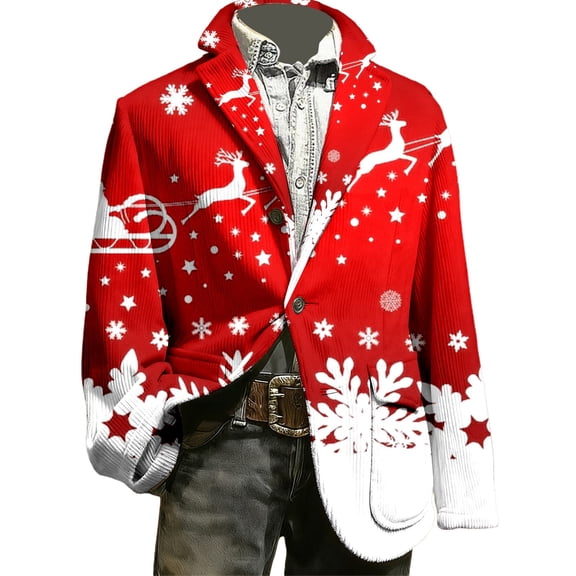 Christmas blazer for men Corduroy Jacket For Holiday Formal And Casual Wear With Comfortable Fit And Modern Style