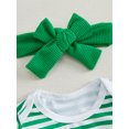 thumbnail image 6 of Suealasg Baby Girl 3Pcs Christmas Outfits Infant Girl Spring Fall Clothes Long Sleeve Striped Print Romper + Christmas Tree Print Dress +Headband Set 0-18 Months, 6 of 8