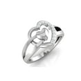 thumbnail image 4 of Auory Elegant Double Heart Silver Ring for Women with Sparkling Moissanite Accents, 4 of 10