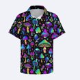 thumbnail image 5 of Wxolcjlv Neon Mushroom Allover Print Button Down Shirt for Men Turn Down Collar Short Sleeve Psychedelic Beach Blouse, 5 of 5