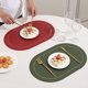 thumbnail image 5 of Juego de 4 manteles individuales lavables, manteles individuales de piel de colores de doble cara, manteles individuales lavables en rojo y negro para mesas de comedor y restaurantes., 5 of 6
