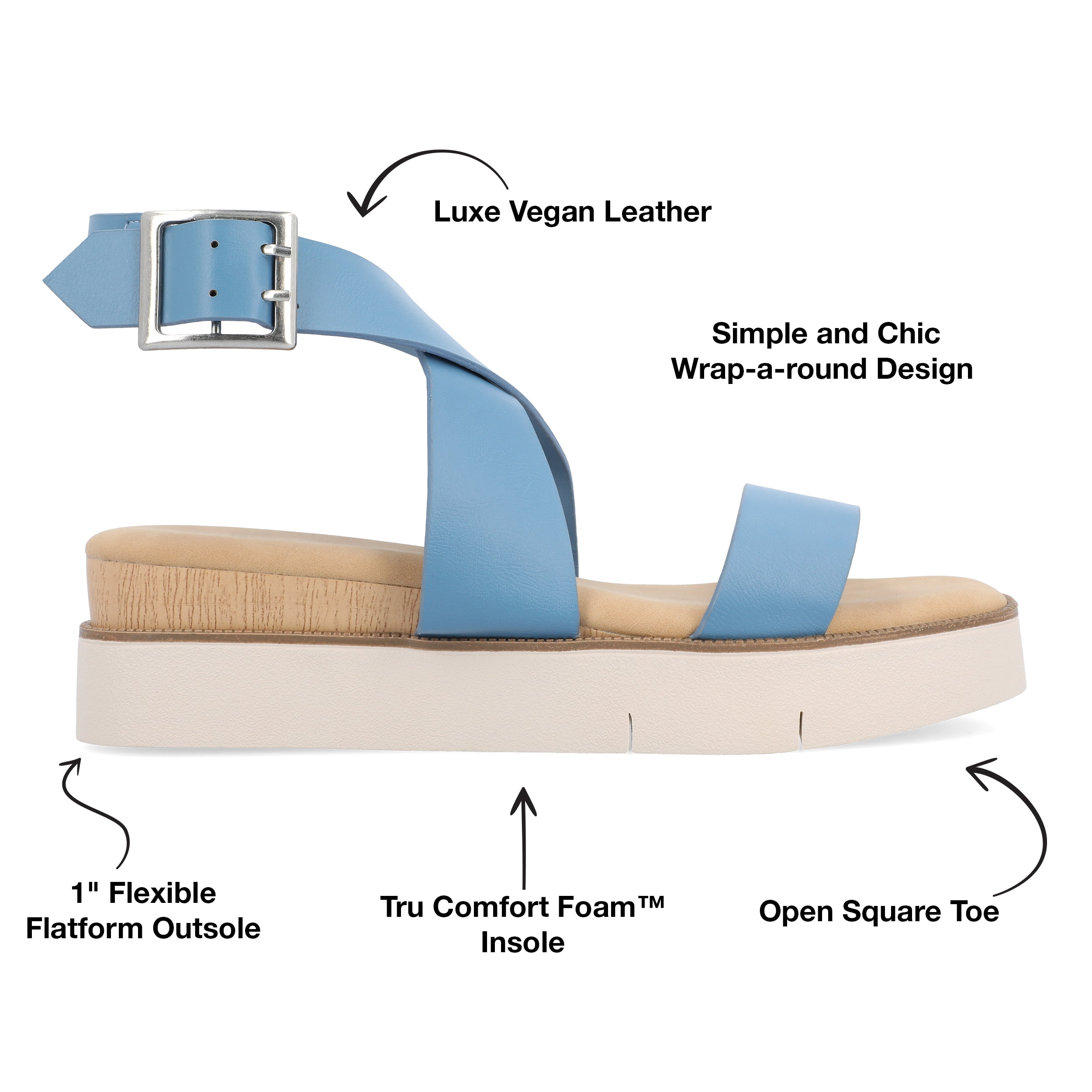 Journee Collection Womens HAVALEE Square toe Casual Ankle Strap