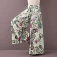 thumbnail image 6 of Jxximdong Pants for Women Women's Casual Floral Printed Pants Belt Elastic Waist Wide Leg Pants Pocket Long Pants Red M Trousers, 6 of 8