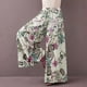 thumbnail image 5 of WILLBEST Pantalones Casuales elegantes para Mujer, con Estampado Floral, Cintura Elástica, Pierna Ancha, Diseño de Bolsillo, Pantalones Largos para Uso Diario Extra Grande, 5 of 7