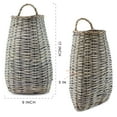 thumbnail image 6 of AuldHome Design Wall Hanging Pocket Basket; Woven Wicker Rustic Farmhouse Gray Washed Long Basket; 17 x 9 x 5 Inches, 6 of 8