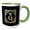 Green/White, variant on 3drose, Letter G- Image of Monogram with Crown and Blue Star- Not Metal Foil, 11oz Two-tone Yellow Mug