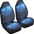 thumbnail image 3 of XYZCANDO Valentine's Day Front Car Seat Covers featuring Blue Glowing Rose - Breathable Waterproof 2 Pack Set For Car Interior Decor, 3 of 10