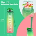 thumbnail image 5 of Water Bottle 32oz, Durable and Leakproof Water Bottles Motivational with Time Marker, Tritan, BPA Free, Wide Mouth with Easy Clean Brush for Gym, Travel, Home, School, Office (1 Bottle), 5 of 8